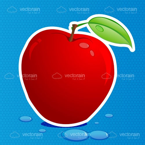 Illustrated Red Apple